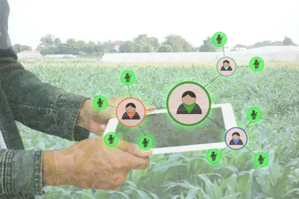 Farmer using mobile network